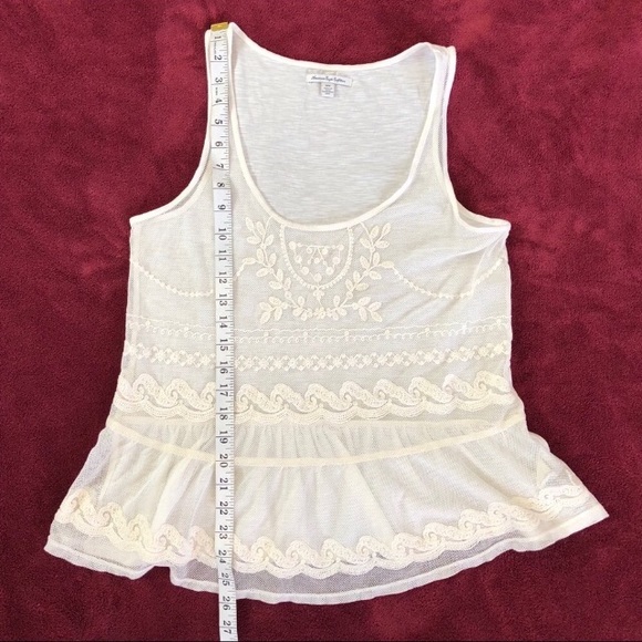 American Eagle Semi-sheer white lace tank top - Picture 8 of 8